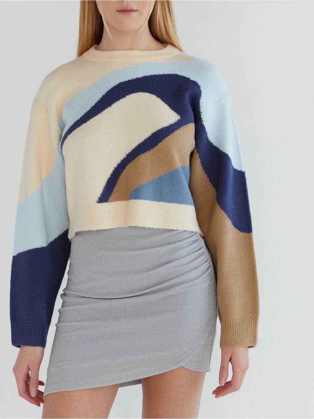 Oak + Fort Abstract Wave Pattern Sweater - Picture 4 of 4